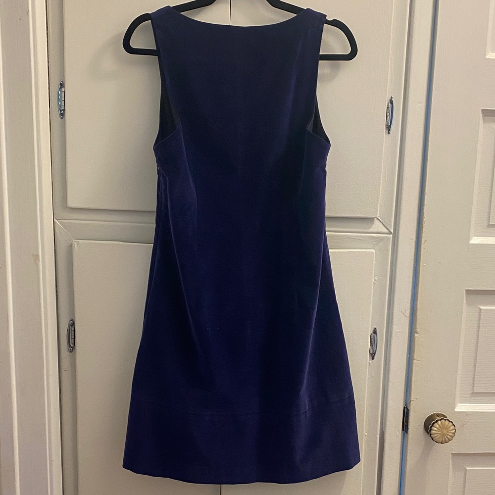 Theory Dark Blue Velvet Sleeveless Dress - Picture 3 of 3